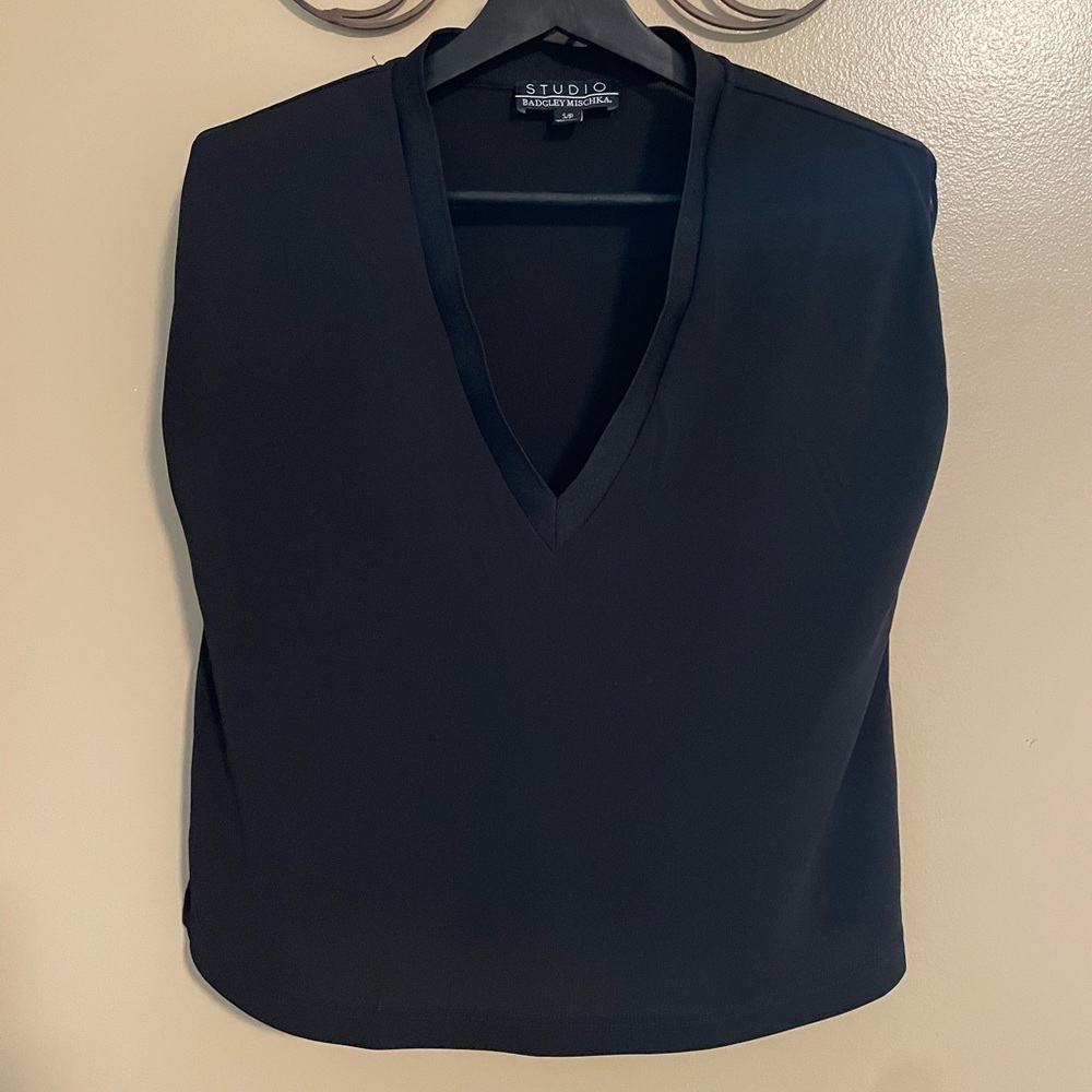 Badgley Mischka Shoulder Pad Blouse